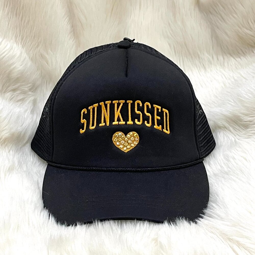 Bedazzled Summer Cap / black gold hat